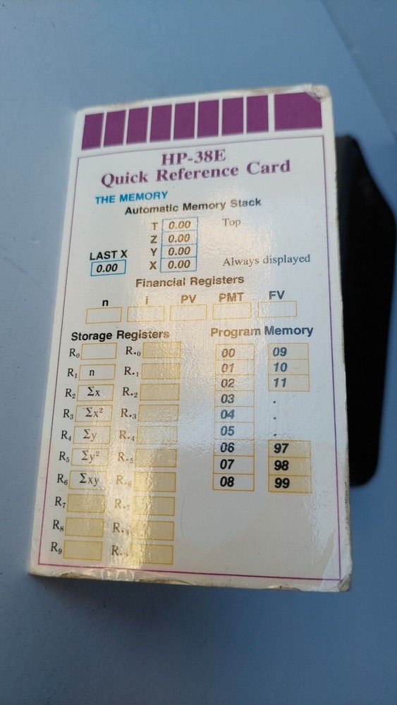 HEWLETT PACKARD, 1978 HP 38E PROGRAMMABLE CALCULATOR. W/ORIGINAL CASE & BOOKLET