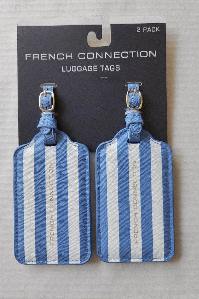 French Connection 2 Pack Luggage Tags - Includes ID Insert - Adjustable strap