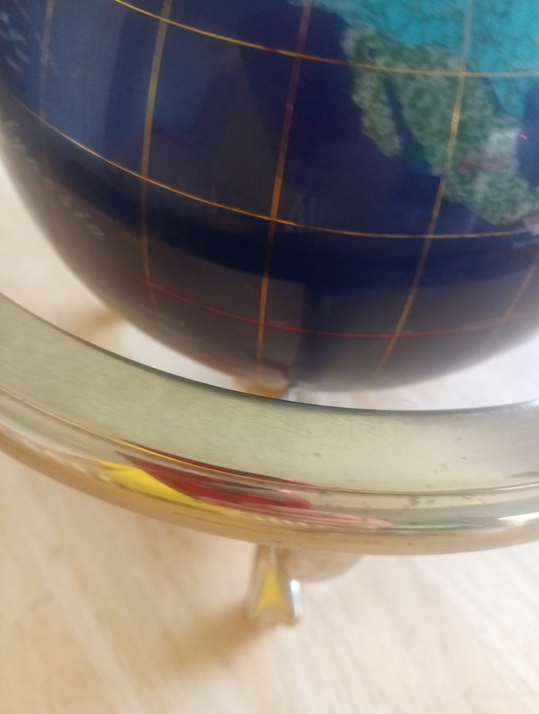Tabletop World Globe Gemstone Stand, Compass Vintage