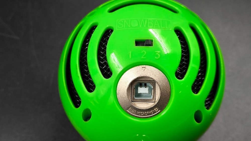 Blue Snowball USB Microphone Used Working Green