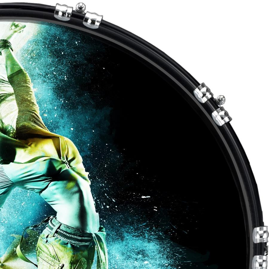 20" Custom Bass Kick Drum Front Head Graphic Graphical Dance 1