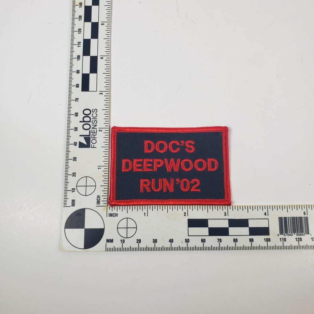 Doc's Deepwood Run 2002 Red Black Ohio Charitable Motorcycle Run Patch 3x2