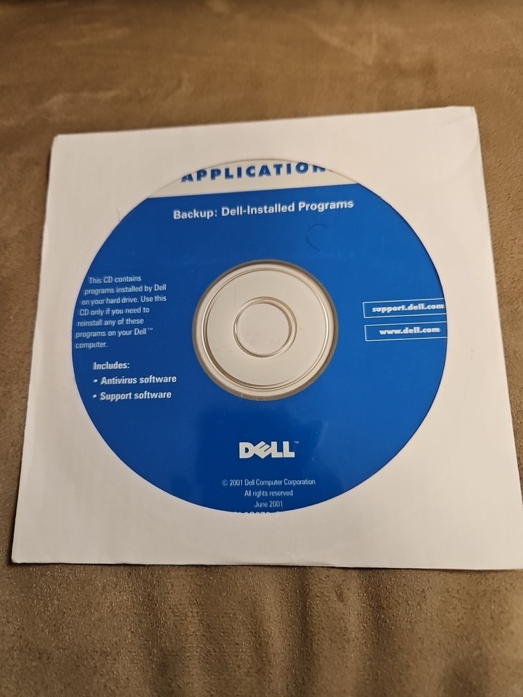 Dell Application Backup: Dell-Installed Programs Software CD