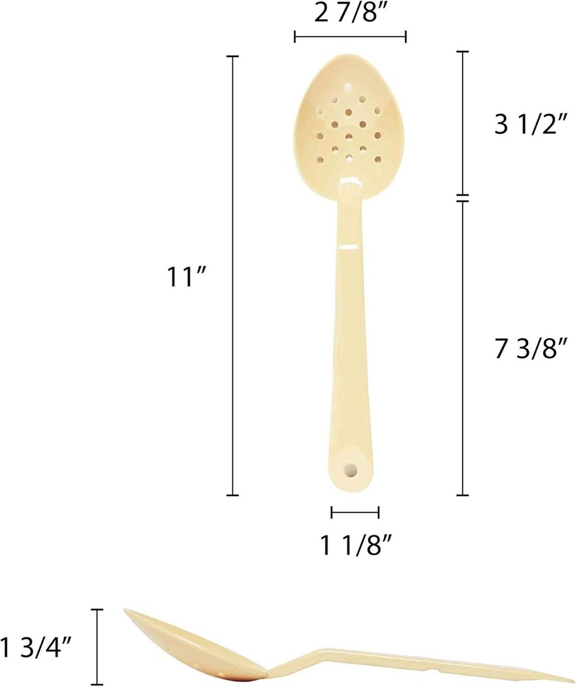 Excellanté 11-Inch Serving Spoon, Perforated, Polycarbonate, Beige