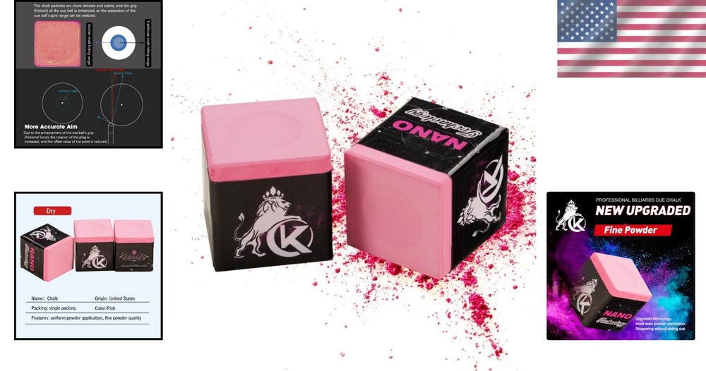 Durable Billiards Chalk with Nano Technology - Reduced Miscue for Precise Shots