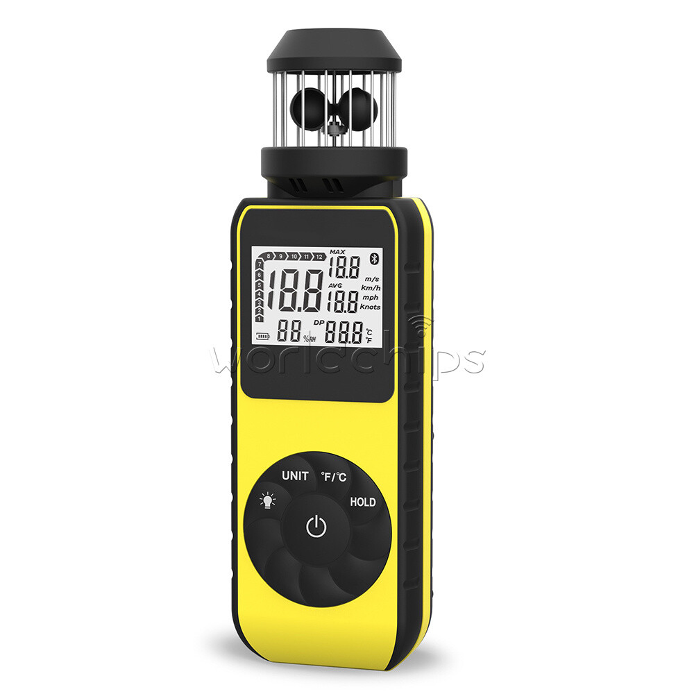 Digital Cup Anemometer Compass Measure Wind Temperature 360°Rotating + Backlight