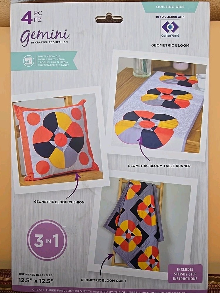 GEMINI Quilting Dies" Geometric Blooms" Pattern & instruct. kit  Crafter's Com.