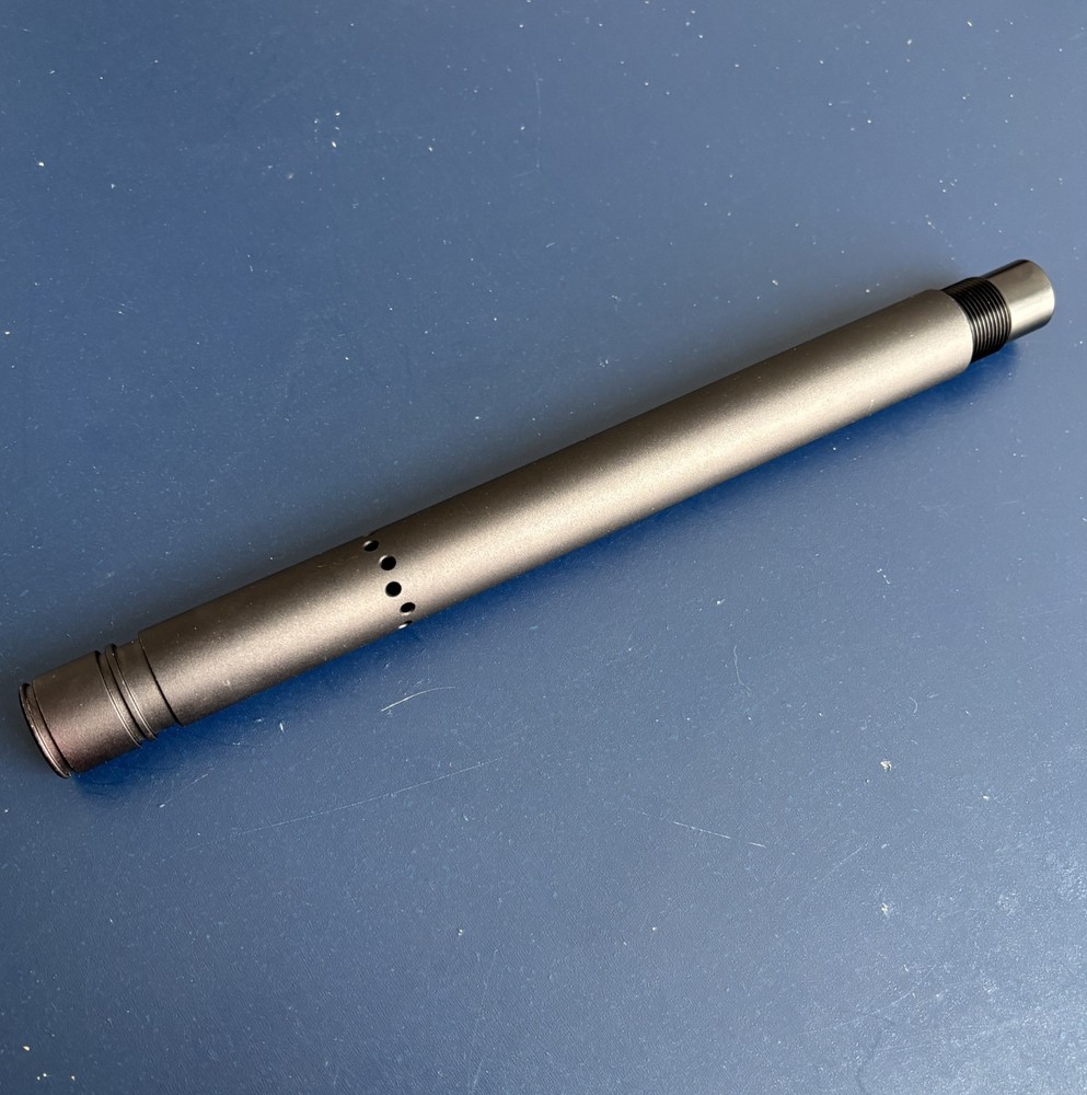 Ported Matte Black Threaded Paintball Barrel 11"