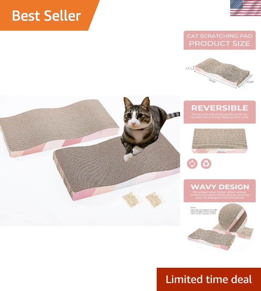 Eco-Friendly Cat Scratching Board with Catnip - Reversible & Durable