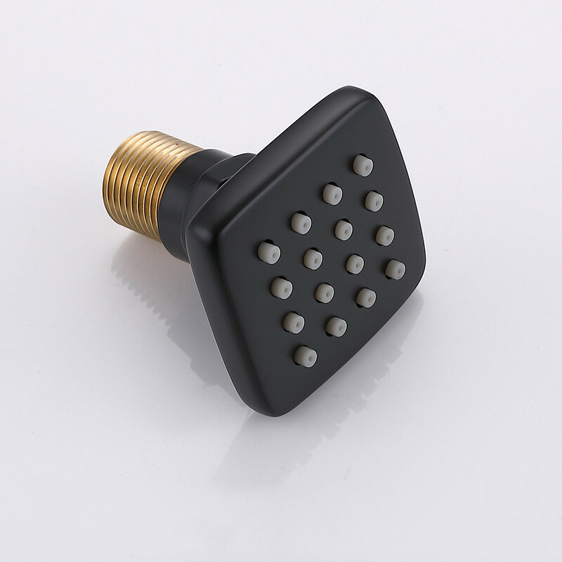 Square Solid Brass Shower Body Sprays Massage with Black Finish Spa Jets One PCS