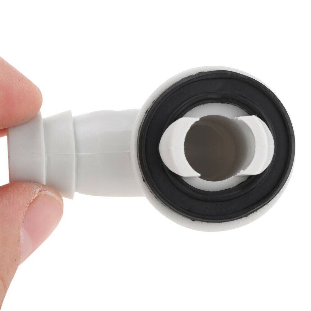 Plastic Air Conditioner AC Drain Hose Connector Elbow Fitting&Rubber Ring 4pcs
