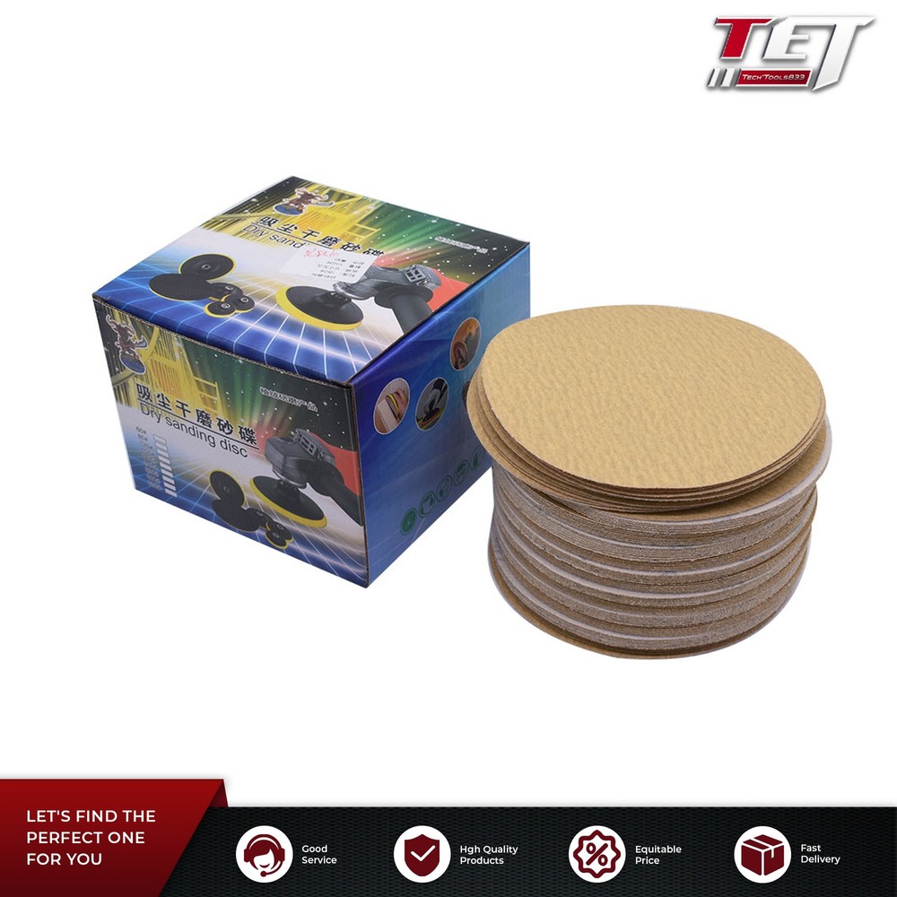 100 Pack NO-Hole Hook Loop Pads Sanding Disc Flocking 6" 180 Grit