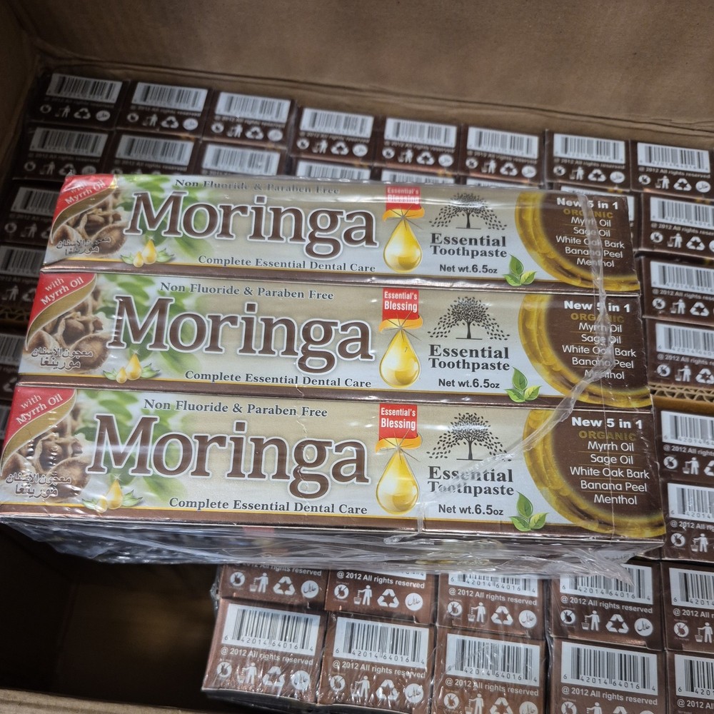 6 PACK- MORINGA Toothpaste, Natural & Organic, Fluoride Free & Vegetable Base