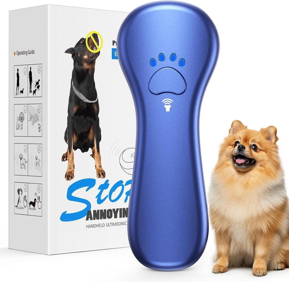 Portable Ultrasonic Dog Trainer - 16.4 Ft Range, Safe & Effective Bark Control
