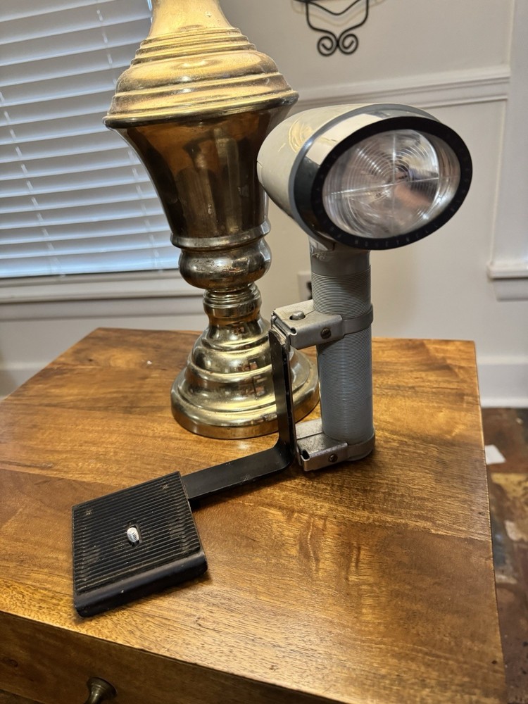 Vintage Camera Flash Unit w/ Handle & Bracket | Untested | Photo Prop