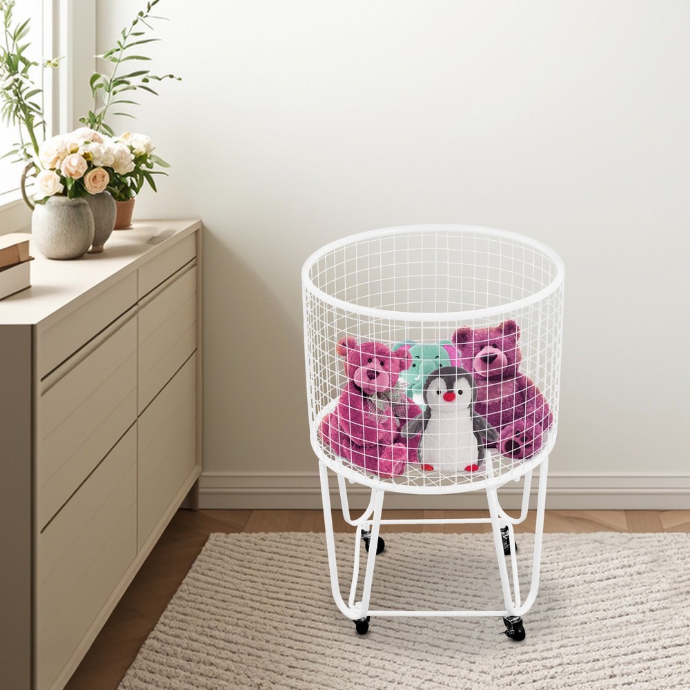 Laundry Basket Storage Cart Laundry Hamper with Wheels Rolling Laundry Hamper