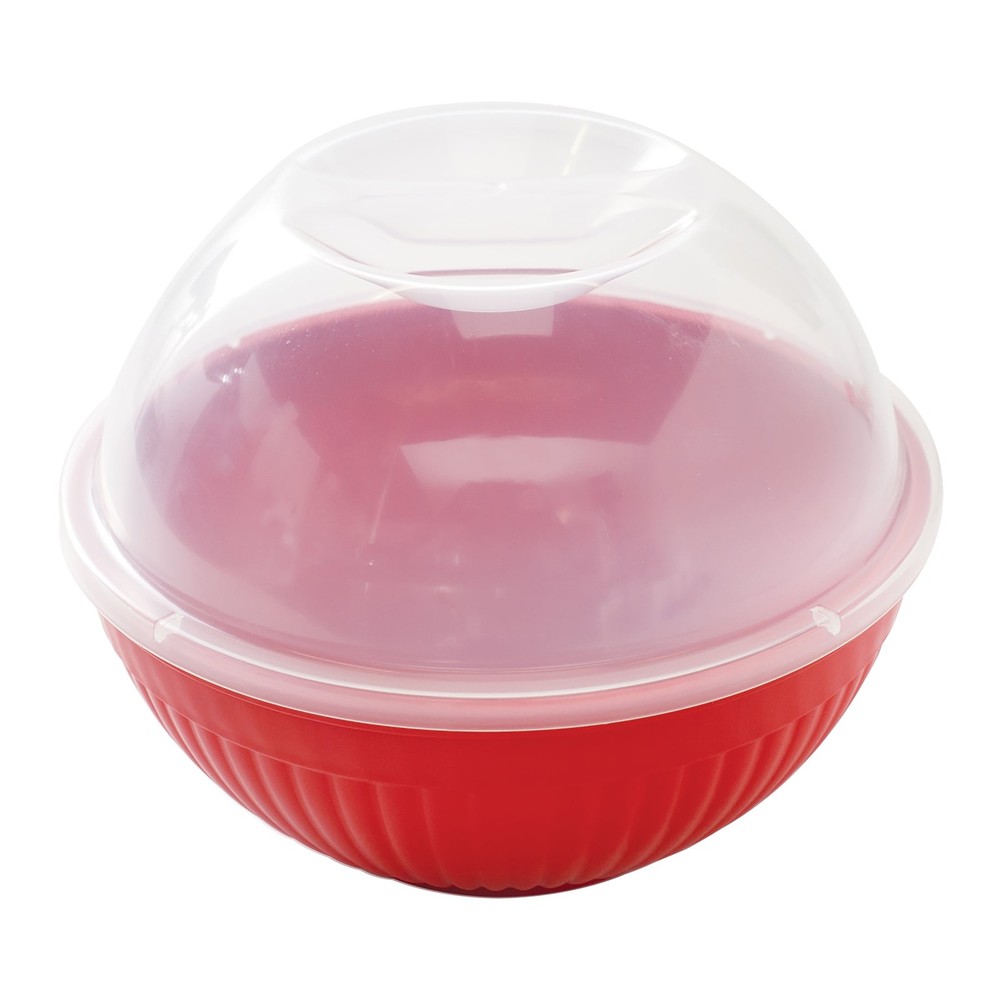 14 Cup Plastic Microwave Quick Popcorn Popper, Red, 2 Pieces