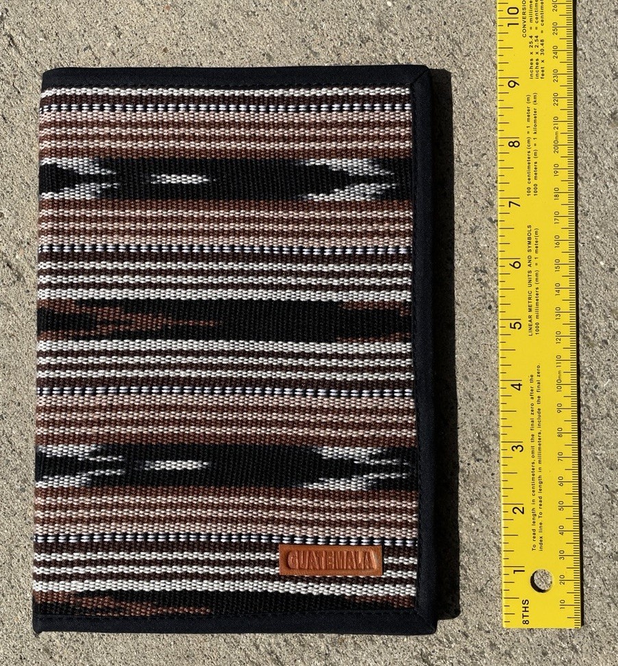 Guatemalan Tapestry Notebooks Black/Brown Multicolor with Removeable Covers