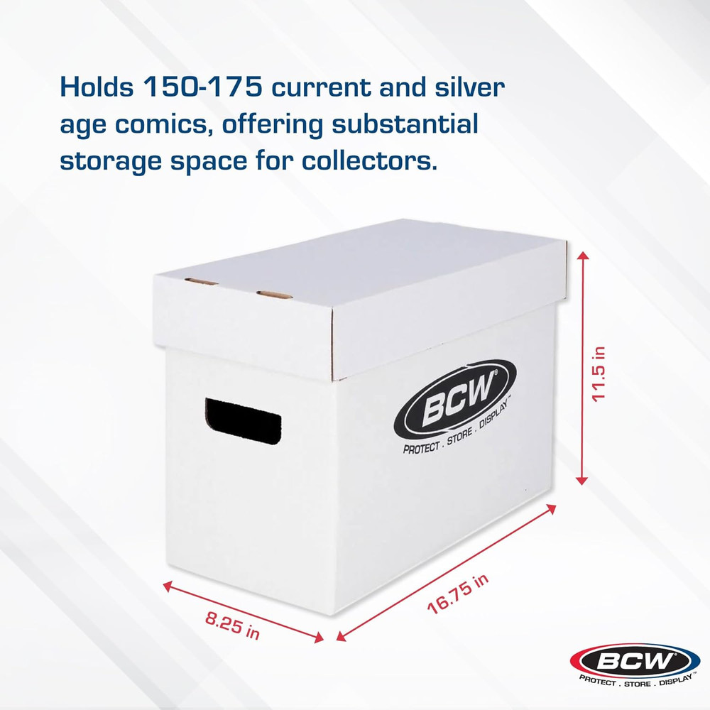 Short Comic Storage Box - 5 Pack | Holds 150-175 Current/Silver Age Comics | Sta