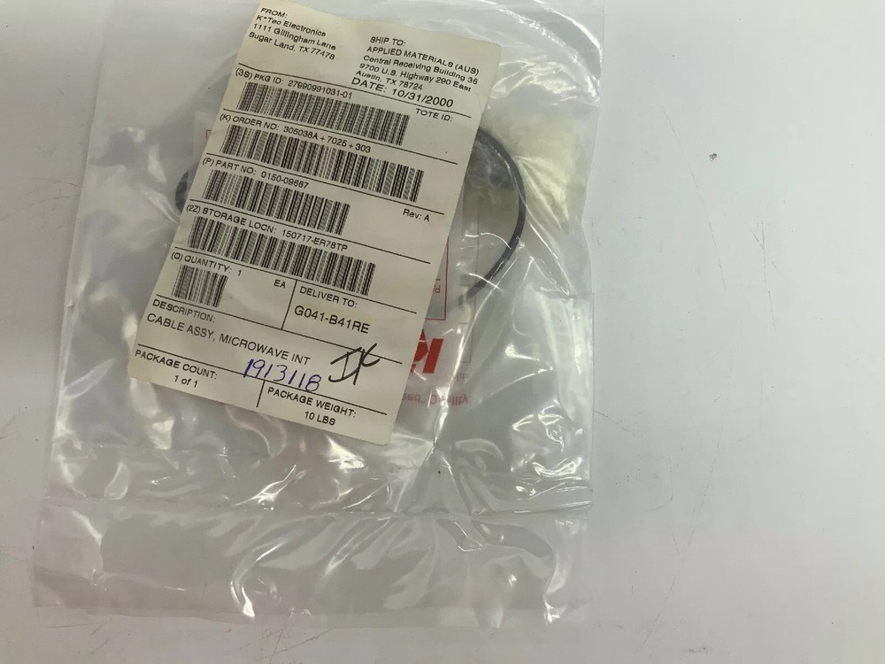 AMAT 0150-09667 CABLE ASSY, MICROWAVE INT, NEW