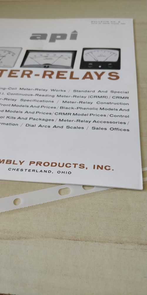 1961 ~ API ~Meter Relays ~ Sales Brochure / Catalog