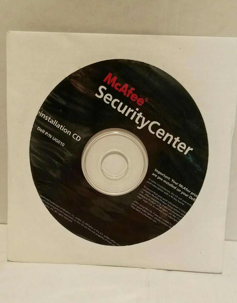 McAfee Security Center Reinstallation CD 2005 NEW IN PACKAGE