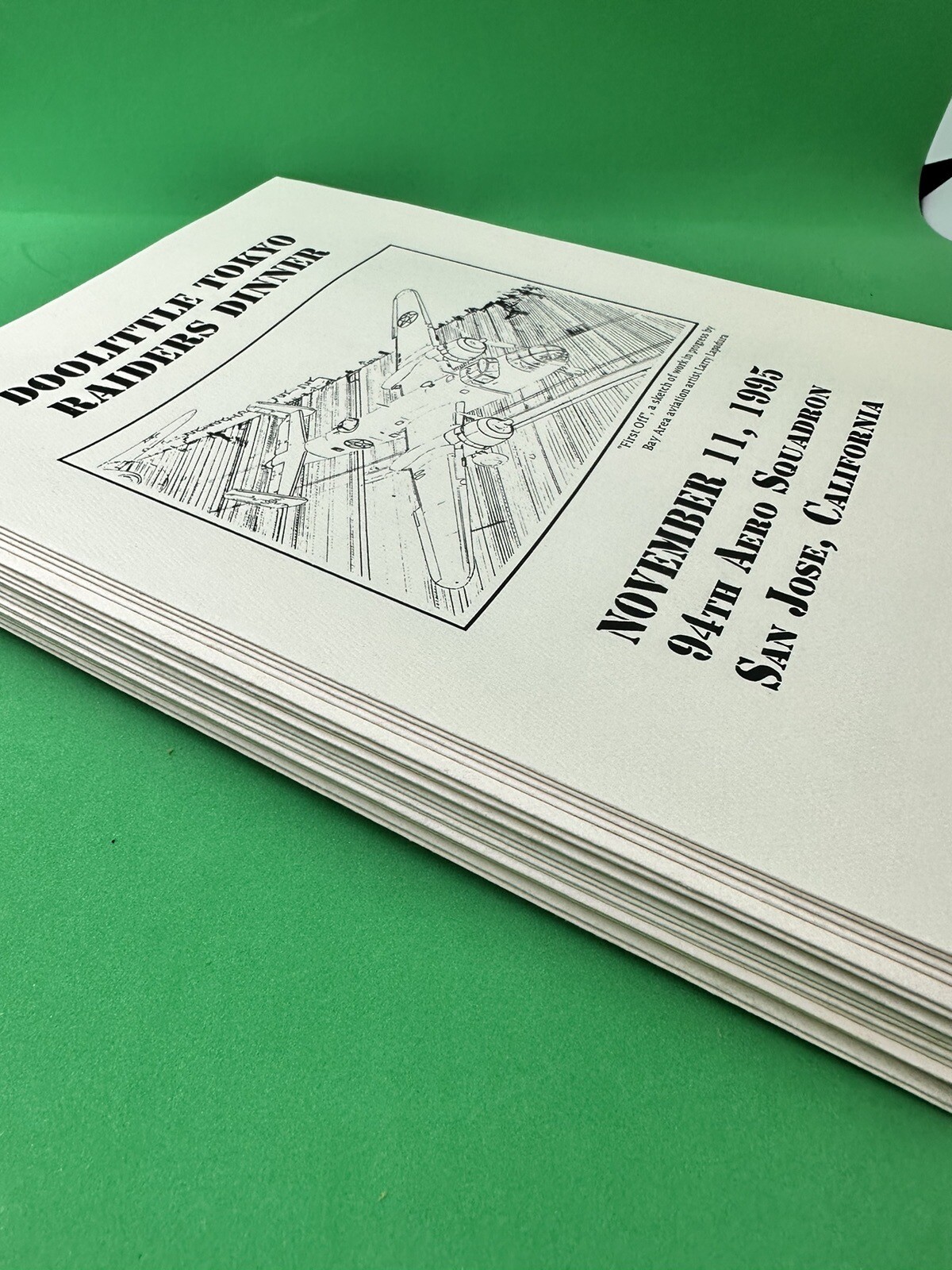 Signed Doolittle Tokyo Raiders Dinner Program - by Holstrom+Potter+Kappeler