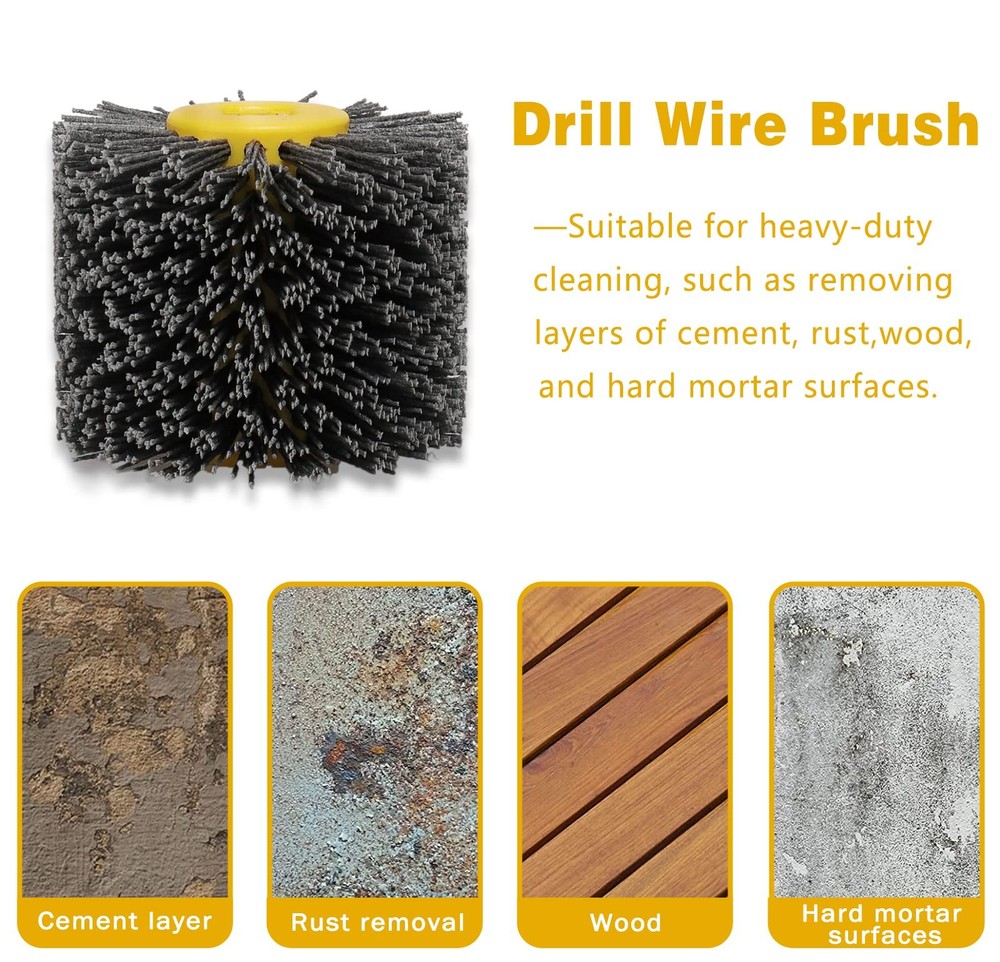 60 Grit Abrasive Nylon Drawing Wheel,4.7" x 4" Surface Conditioning Tool Drum..