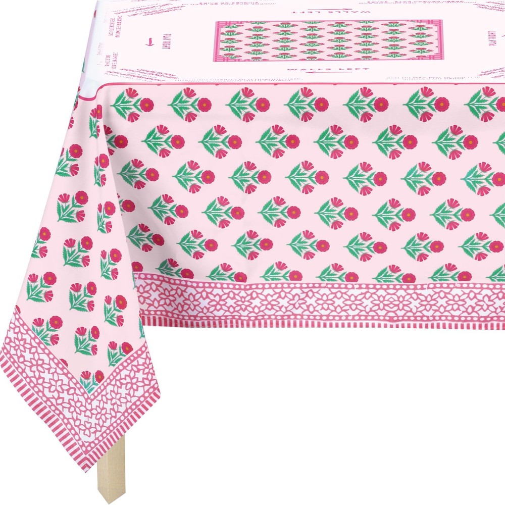 Mahjong Tablecloth 55" x 55" Polyester Square Instructional Design with Rules...