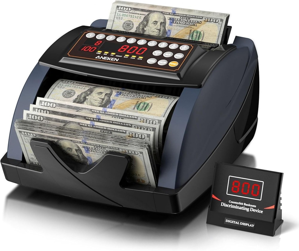 Smart Bill Counter - Fast Counting with Counterfeit Detection for US & Euro