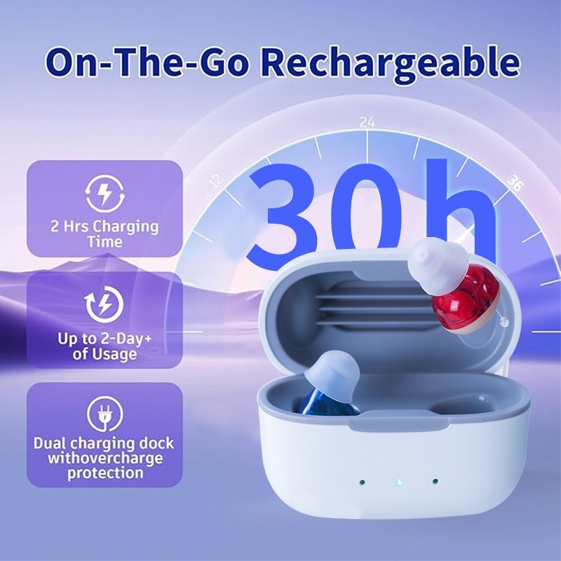 Bluetooth APP Control Hearing Aids Rechargeable For Seniors With Noise Reduction