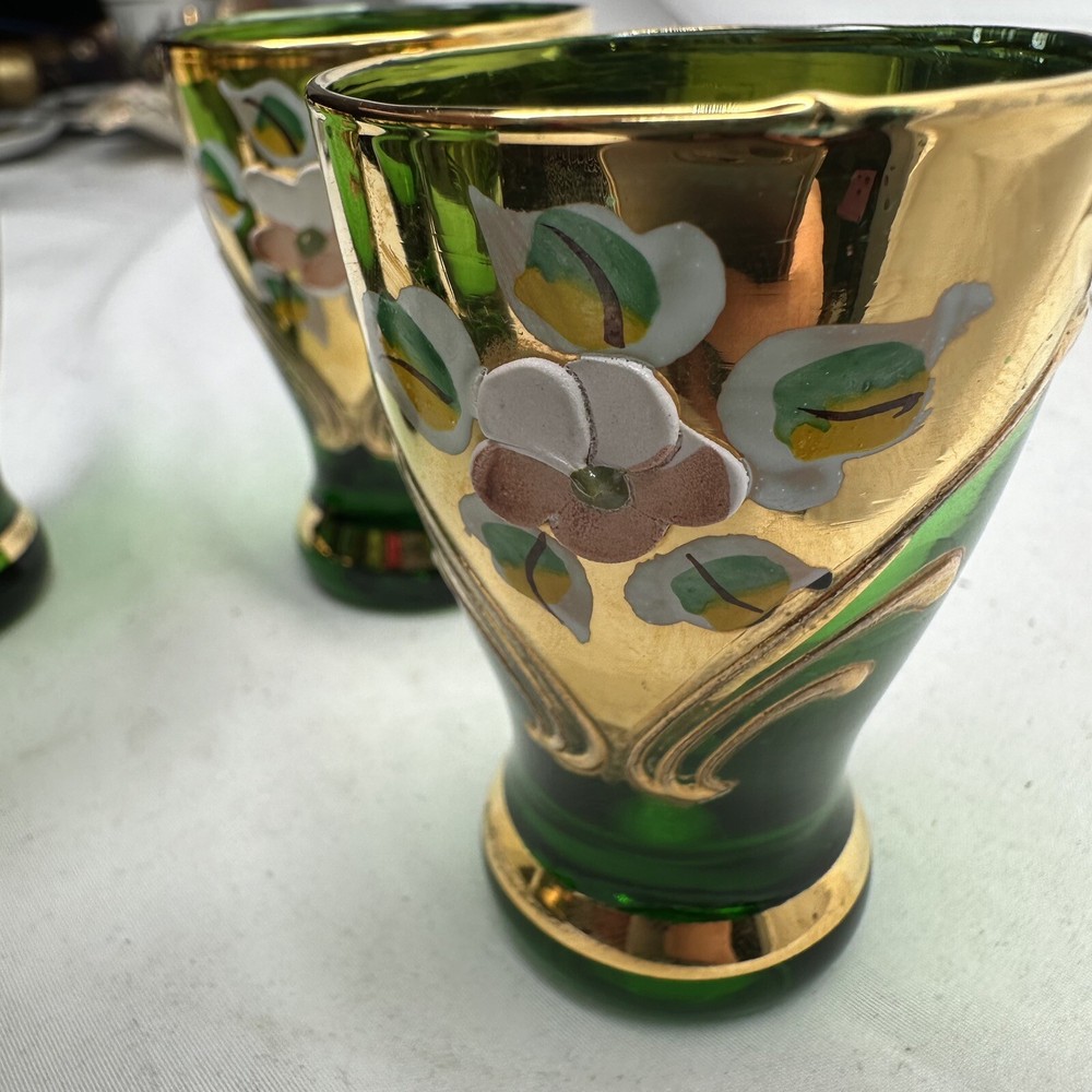 Emerald Cordial Shot Glasses Set 5