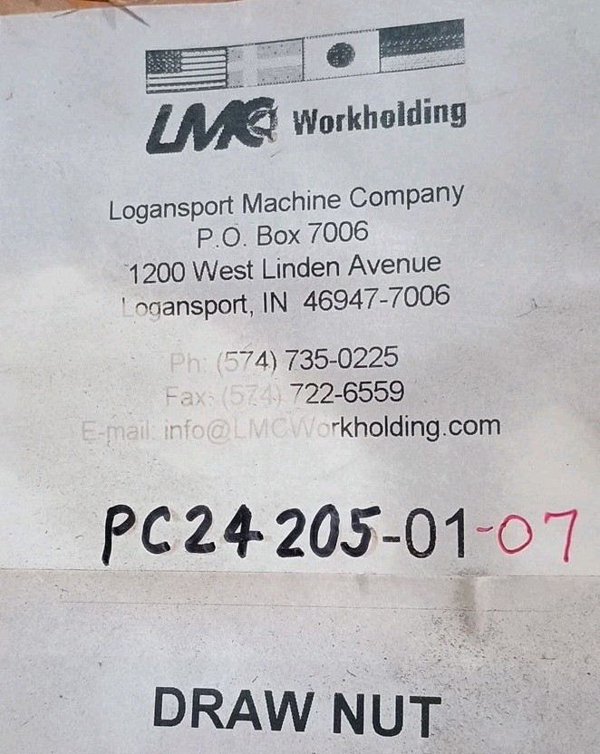 Threaded Draw Nut LMC Work Holding USA PC24205-01-07