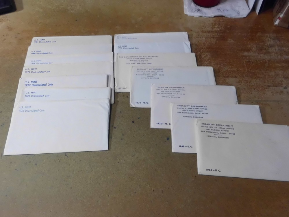 29 - ORIGINAL MINT SET ENVELOPES ( for replacement purposes ) NO COINS -- SET #2