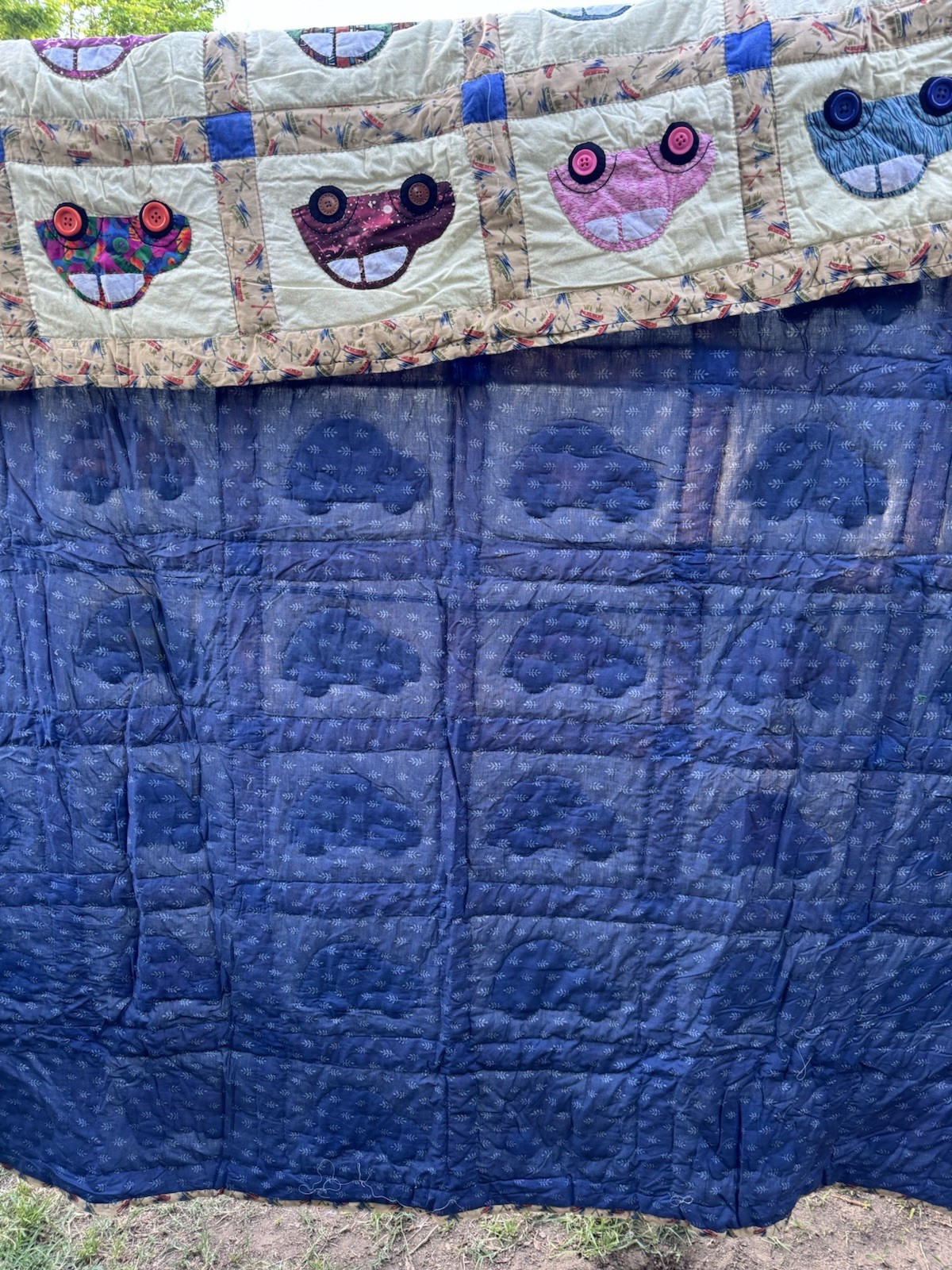 Handmade Patchwork Quilt Novelty Car Pattern Multicolor Cotton