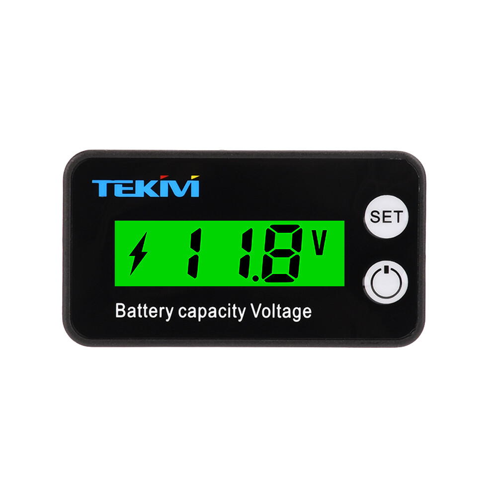 6136B High Precision LCD Battery Voltmeter Indicator Low Voltage Alarm Setting