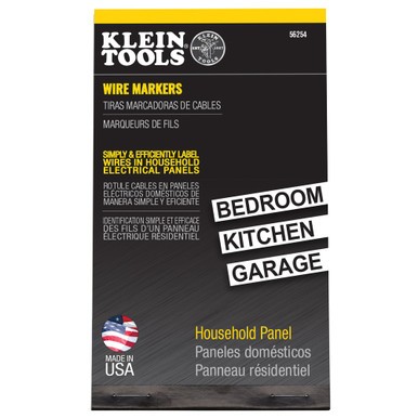 Klein Tools 56254, Wire Marker Book, Household Electrical Panel