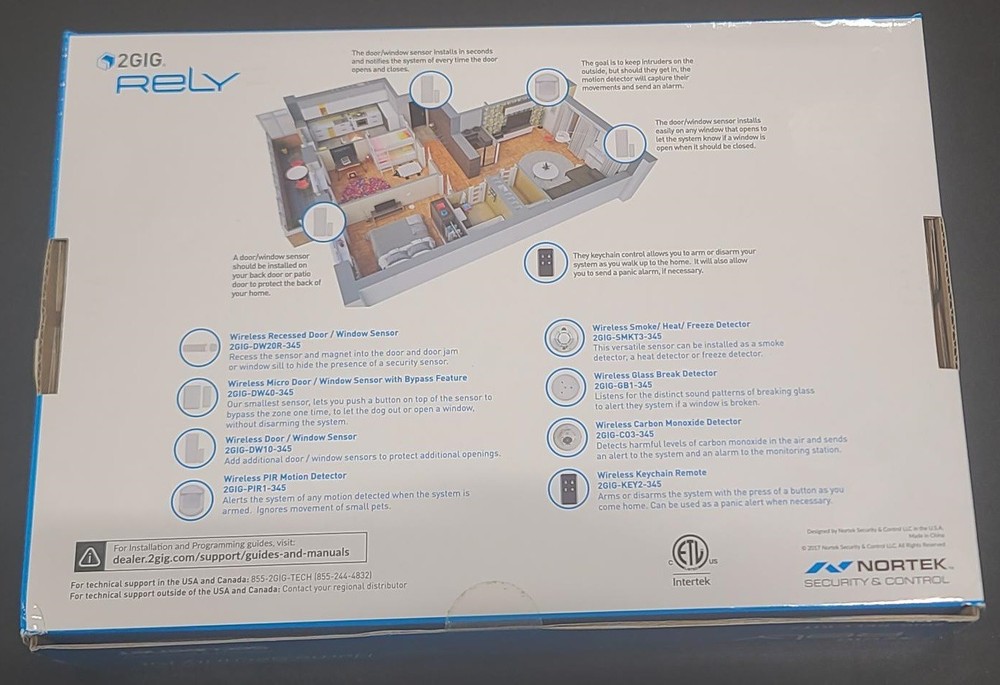 *NEW* 2GIG-RELY-KIT2 - 3-1-1 Security Alarm Kit powered by SecureNet - DIY!