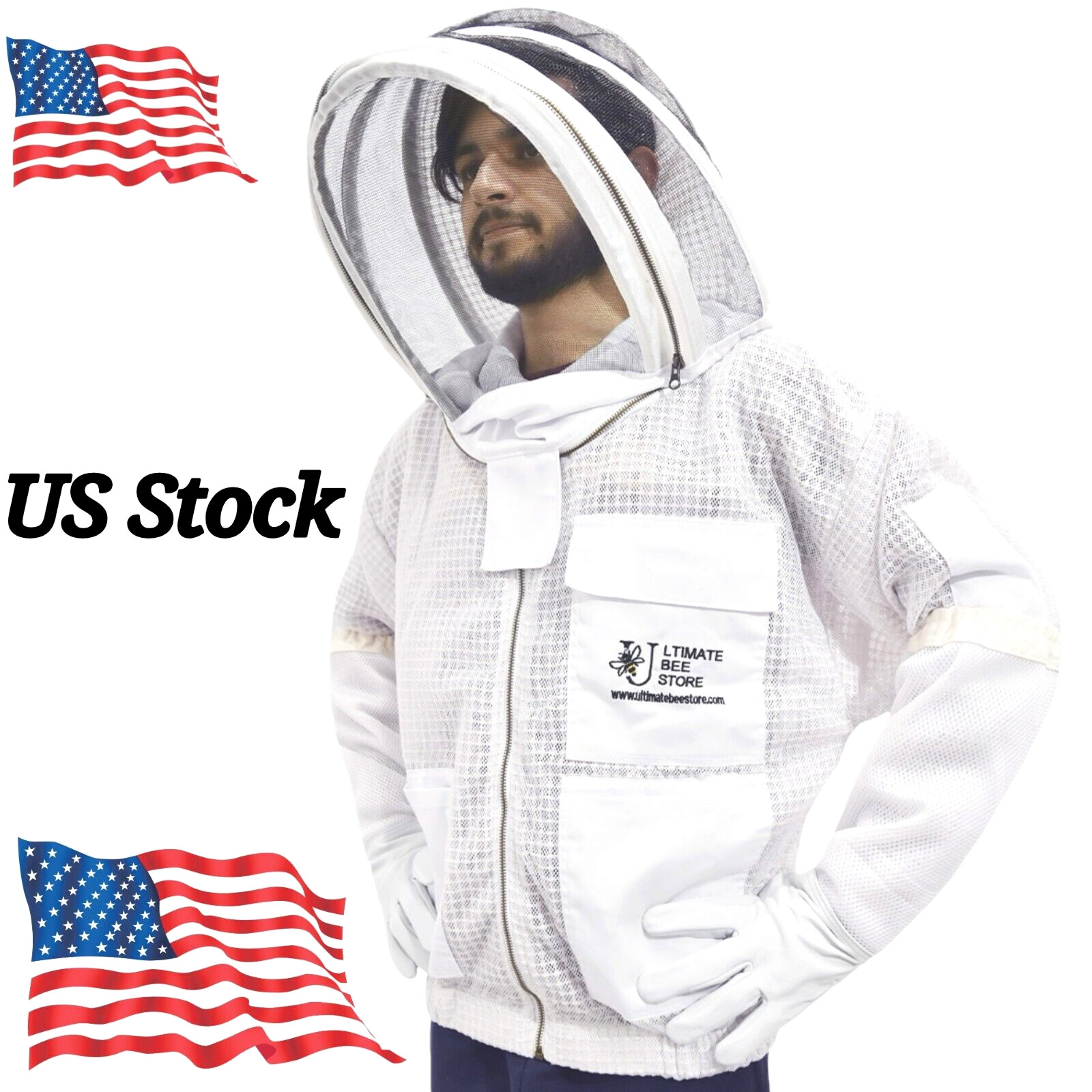 THREE LAYER MESH ULTRA VENTILATED BEEKEEPERS BEE JACKET FENCING VEIL SUPER COOL