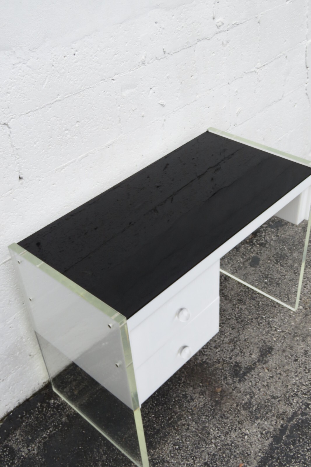 Hollywood Regency Lucite Vanity Makeup Table Desk and Stool 5475