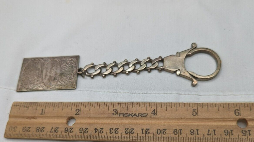 Vintage Middle Eastern 900 Silver Key Ring Holder 35.8 grams