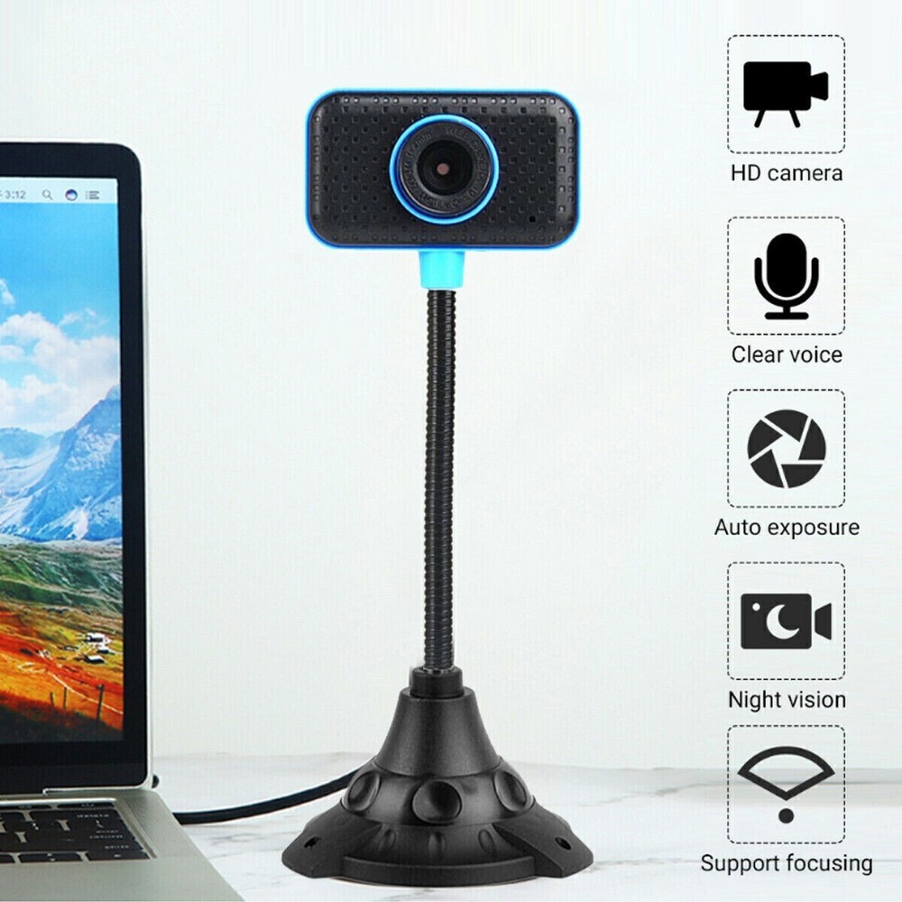 HD Web Cam Camera Webcam with Microphone USB 2.0 for Computer PC Laptop Desktop