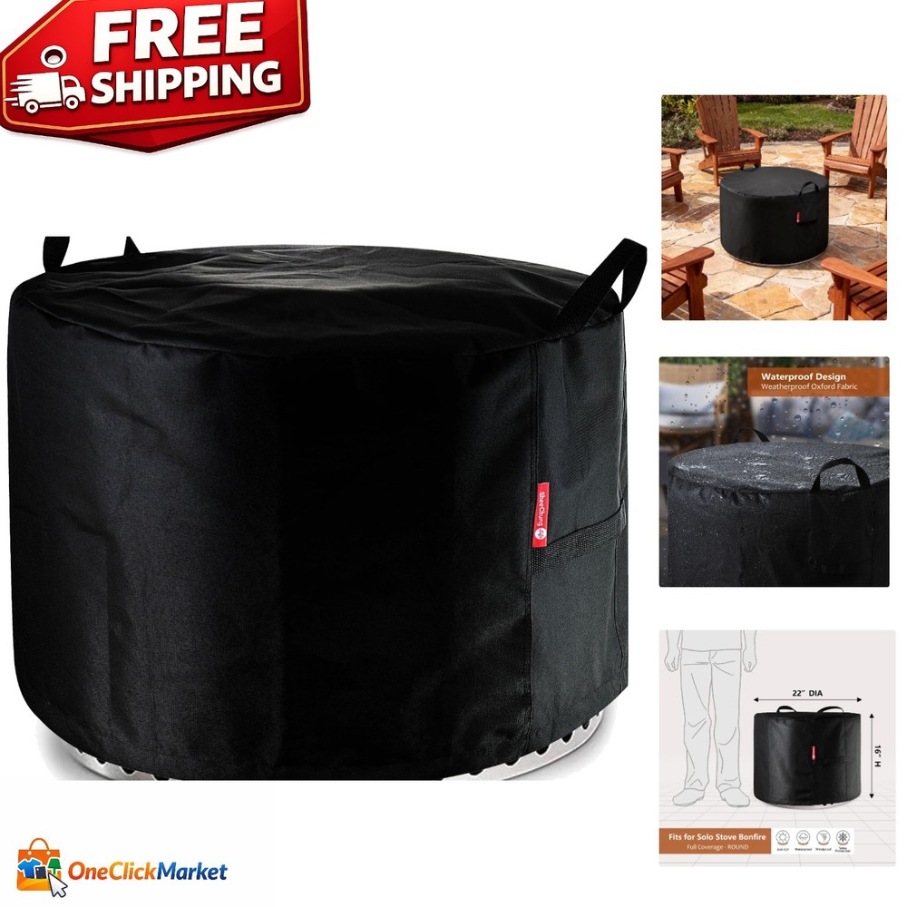 Waterproof Fire Pit Cover for 16”-22” Smokeless Models – Durable 600D Polyester