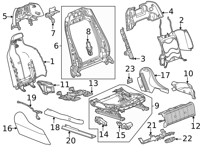 Genuine GM Cushion Frame Inner Support 42894623