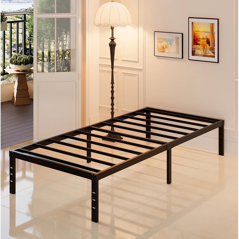 Twin XL Bed Frame Metal Multi-Angle Support Easy Assembly Under Bed Storage New