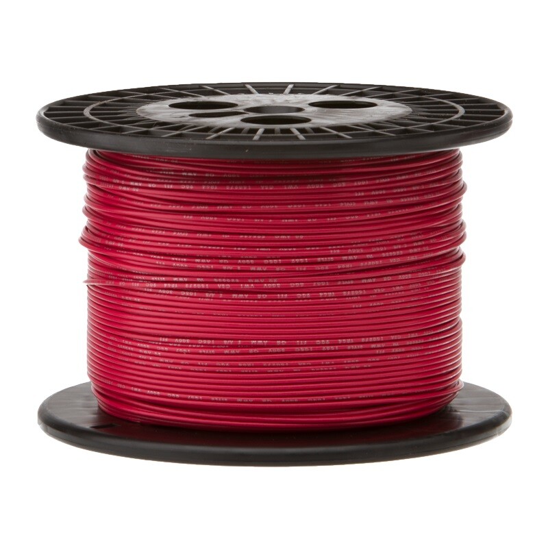 24 AWG Stranded Hook Up Wire, Red, 500 ft, 0.0440" Dia, UL1429, 150V