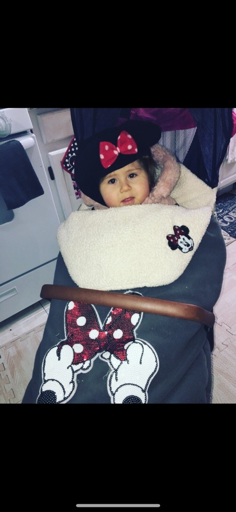 JJ Cole Bundleme - GrayOriginal Toddler Minnie Mouse:daisyCustom Patch Sequins !