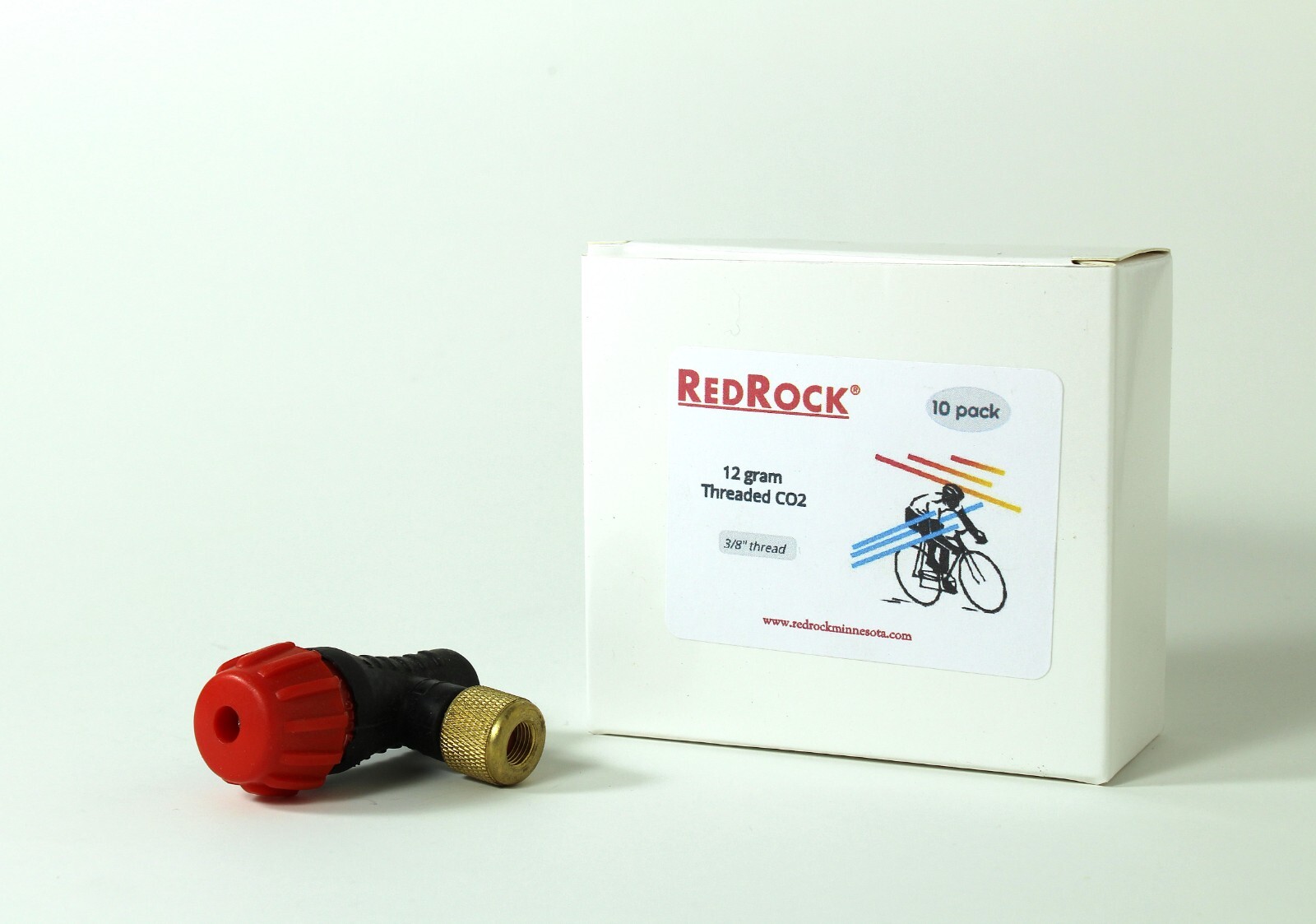 RedRock 16g Threaded CO₂ Cartridges (20-Pack) with Bicycle Tire Inflator