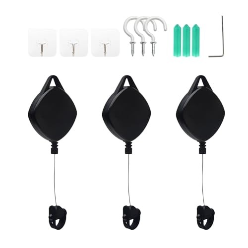 VR Cable Management, 3pcs Retractable Ceiling Suspensio-n VR Cable Hook 360°