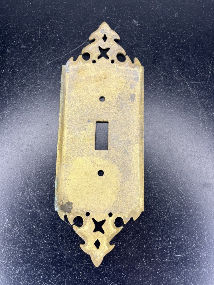 Vintage Single Brass Face Plate Cover For Light Switch